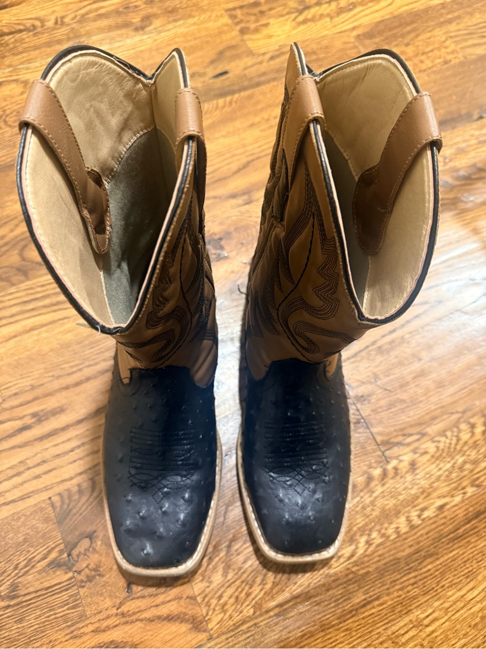 Roper Two-Tone Tan and Black Western Boots size 9